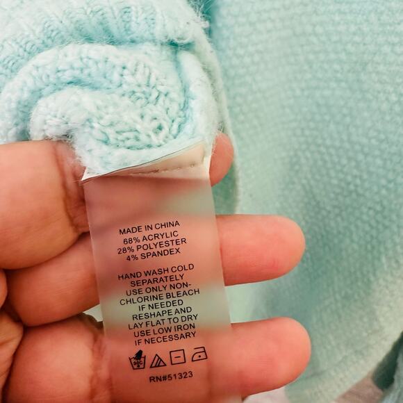 Court & Rowe Cable Knit Sweater Bennett Hooded Mint Plus Size 2X - Picture 7 of 9